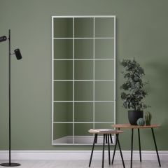 The Fenestra - White Modern Window Leaner / Wall Mirror 69" X 33" (174CM X 85CM)