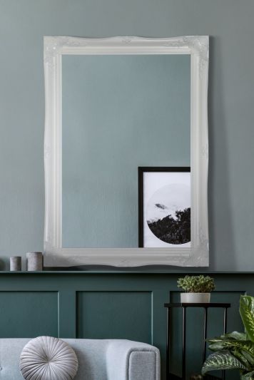 Hamilton White Shabby Chic Design Wall Mirror 107 x 76 CM