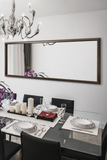 The Maro - Solid Wood Tall Leaner / Wall Mirror. Dark 'Wenge' Wooden Frame with Premium Bevelled Mirror Glass 63" X 27" (161CM X 69CM)